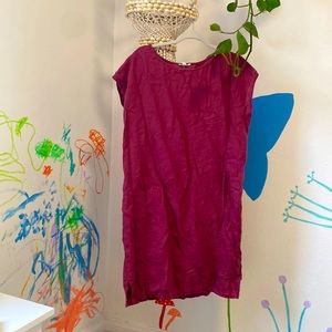 Eileen Fisher Organic Linen Ballet Neck Dress, M